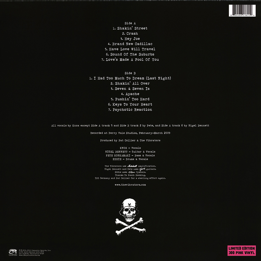 The Vibrators LP reissue Garage Punk Cleopatra 2019 back
